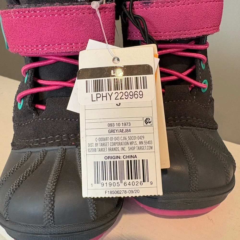 Cat & Jack Toddler Girls Winter Boots Sz 5 Journey Snow Waterproof Gray